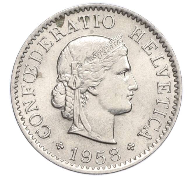 Монета 5 раппенов 1958 года Швейцария (Артикул K12-19998)