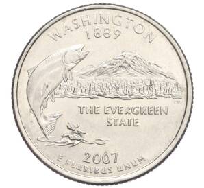 1/4 доллара (25 центов) 2007 года D США «Штаты и территории — Вашингтон»
