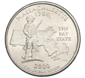 1/4 доллара (25 центов) 2000 года P США «Штаты и территории — Массачусетс»