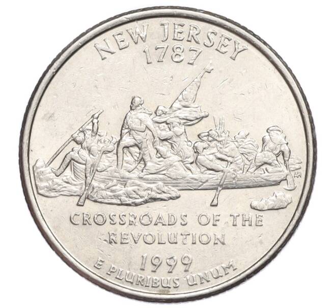 Монета 1/4 доллара (25 центов) 1999 года D США «Штаты и территории — Нью-Джерси» (Артикул K12-20050)