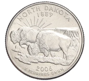 1/4 доллара (25 центов) 2006 года P США «Штаты и территории — Северная Дакота»
