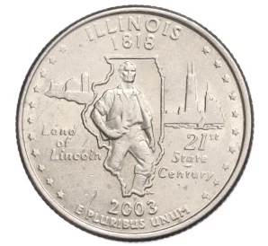 1/4 доллара (25 центов) 2003 года P США «Штаты и территории — Иллинойс»
