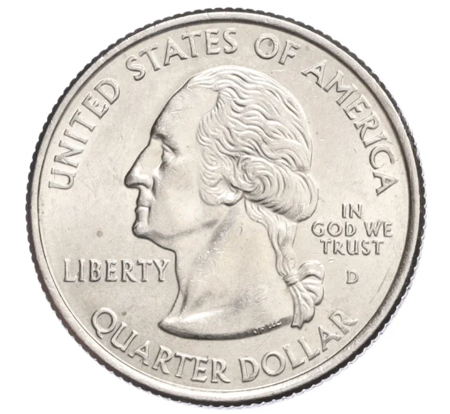 Монета 1/4 доллара (25 центов) 2005 года D США «Штаты и территории — Орегон» (Артикул K12-20062)