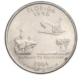 Монета 1/4 доллара (25 центов) 2004 года P США «Штаты и территории — Флорида» (Артикул K12-20067)