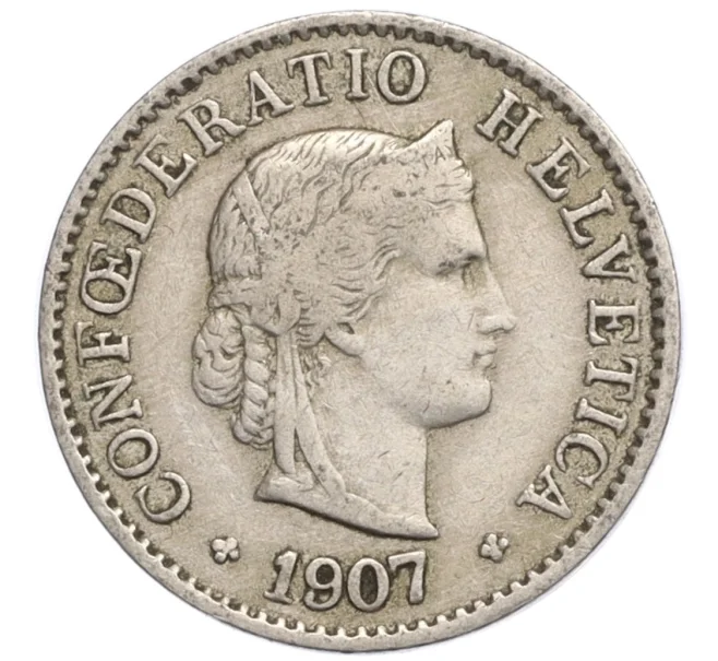 Монета 5 раппенов 1907 года Швейцария (Артикул K12-20190)