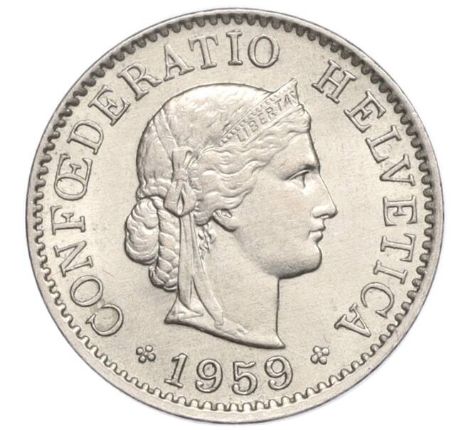 Монета 5 раппенов 1959 года Швейцария (Артикул: K12-20197) — Фото №1