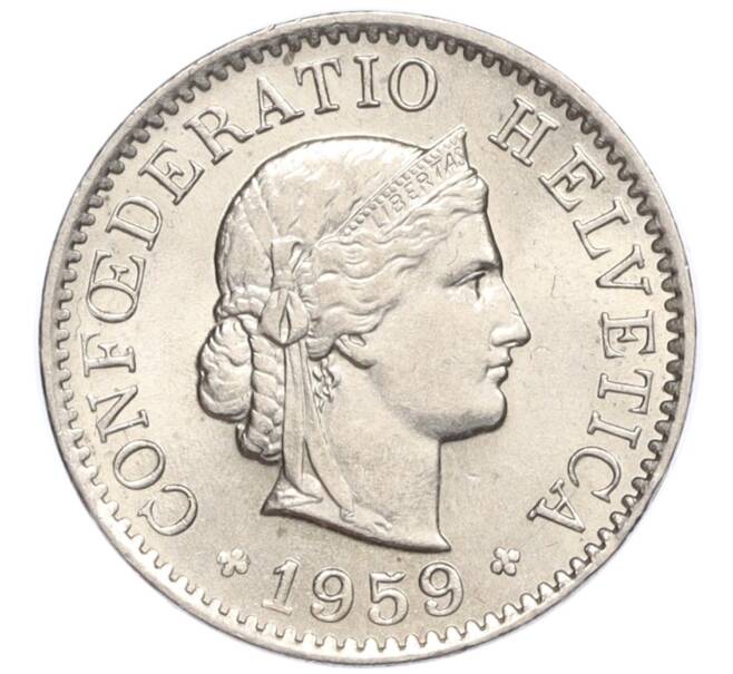 Монета 5 раппенов 1959 года Швейцария (Артикул K12-20198)