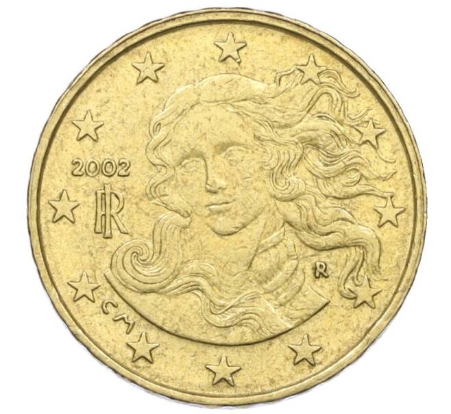 Монета 10 евроцентов 2002 года Италия (Артикул K12-20023)
