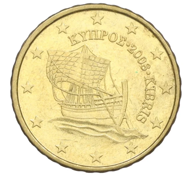 Монета 10 евроцентов 2008 года Кипр (Артикул K12-20030)