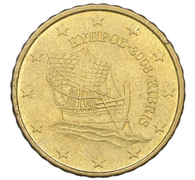 Монета 10 евроцентов 2008 года Кипр (Артикул K12-20031)