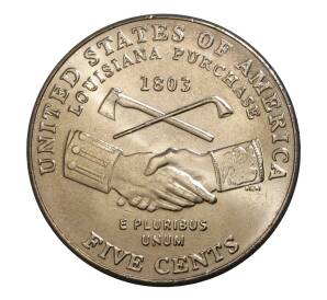 5 центов 2004 года D США «200 лет экспедиции Льюиса и Кларка — Приобретение Луизианы» — Фото №1