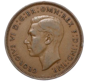 1 пенни 1937 года Великобритания