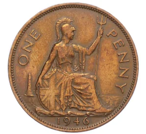 1 пенни 1946 года Великобритания
