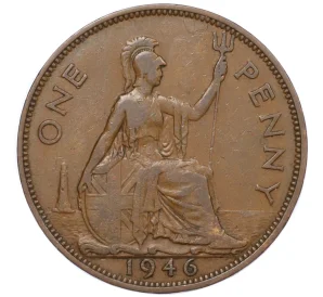 1 пенни 1946 года Великобритания