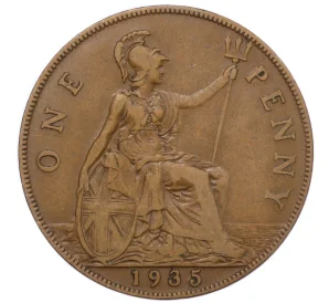 1 пенни 1935 года Великобритания