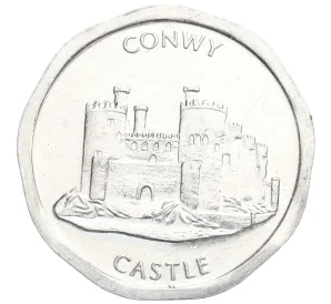 Траспортный жетон (токен) 50 пенсов Великобритания «Замок Конви»