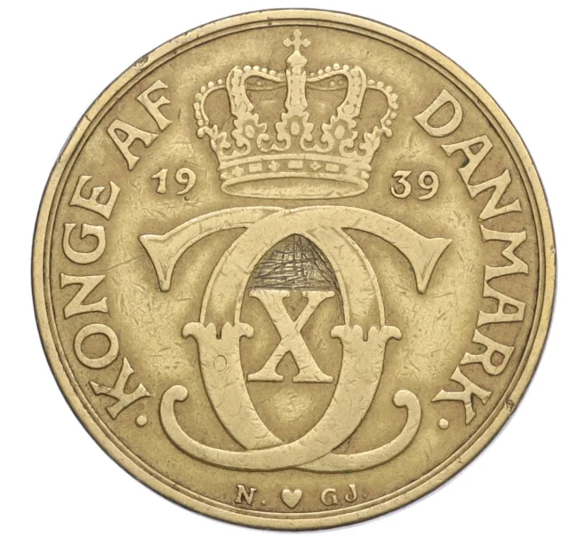 Монета 2 кроны 1939 года Дания (Артикул K1-5311)