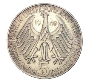 5 марок 1969 года Германия «150 лет со дня рождения Теодора Фонтане» — Фото №2