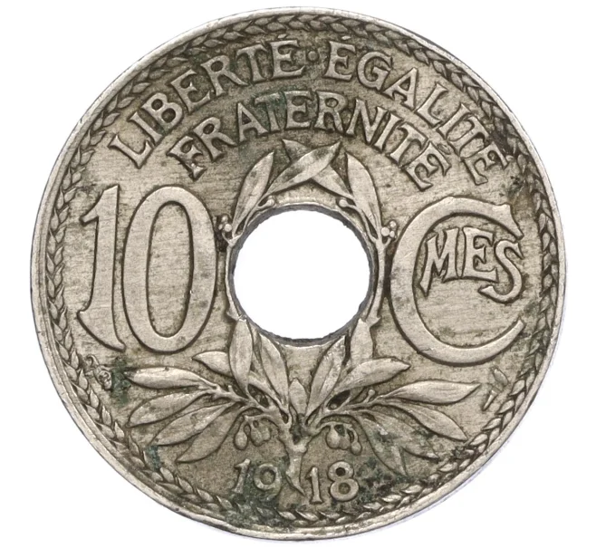 Монета 10 сантимов 1918 года Франция (Артикул K1-5350)