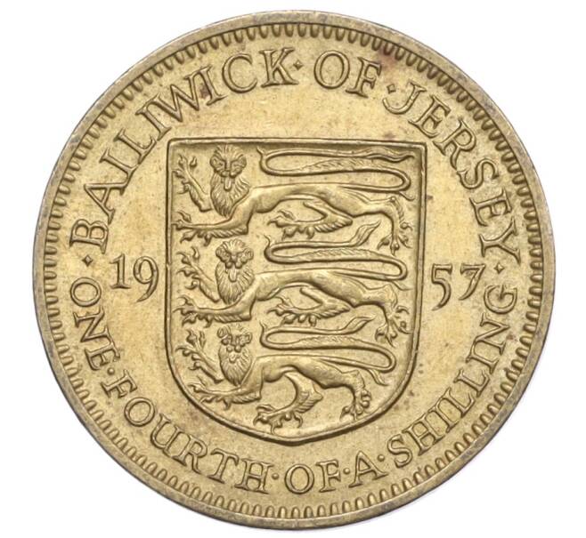Монета 1/4 шиллинга 1957 года Джерси (Артикул K1-5353)
