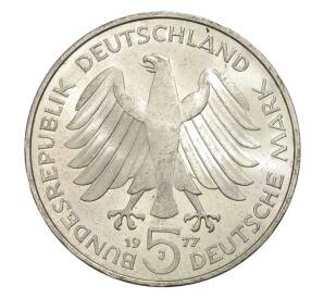 5 марок 1977 года Германия «200 лет со дня рождения Карла Фридриха Гаусса» — Фото №2