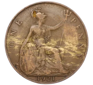 1 пенни 1921 года Великобритания