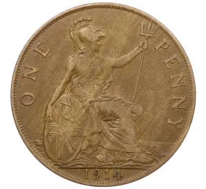 1 пенни 1914 года Великобритания