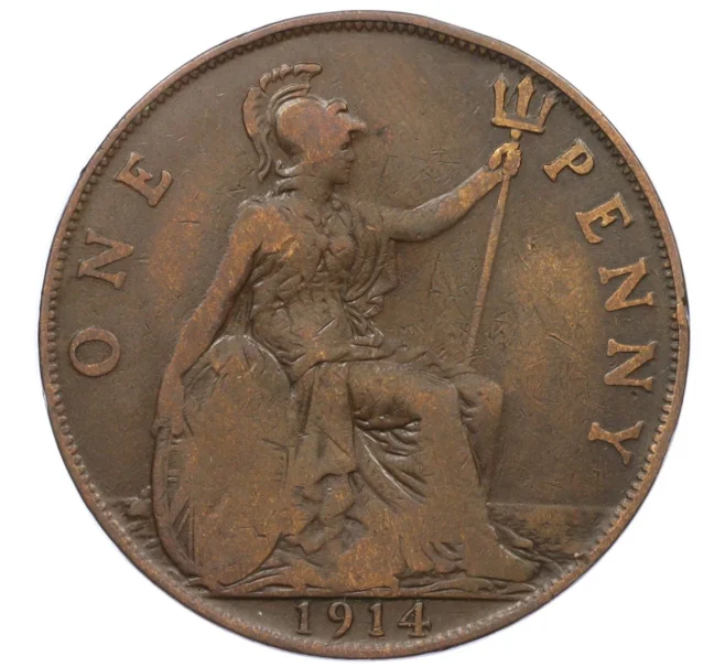 Монета 1 пенни 1914 года Великобритания (Артикул K12-20403)