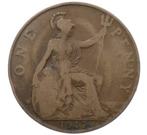 1 пенни 1917 года Великобритания — Фото №1