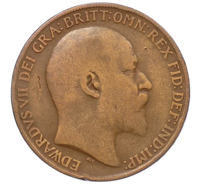 Монета 1 пенни 1908 года Великобритания (Артикул K12-20426)