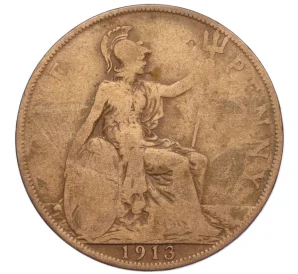 1 пенни 1913 года Великобритания