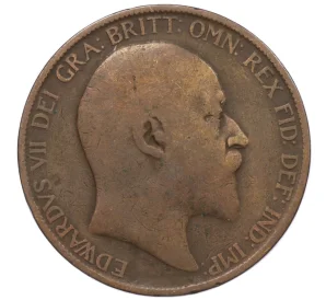 1 пенни 1906 года Великобритания