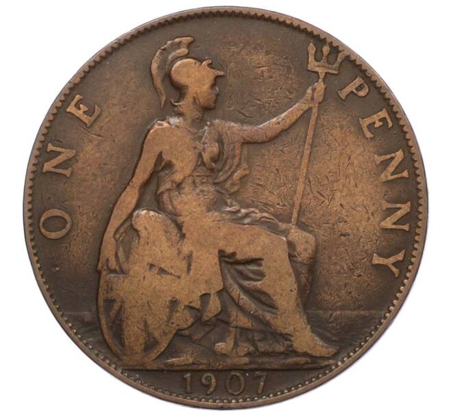 Монета 1 пенни 1907 года Великобритания (Артикул K12-20466)