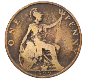 1 пенни 1899 года Великобритания