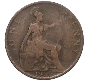 1 пенни 1900 года Великобритания