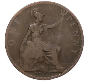 1 пенни 1901 года Великобритания
