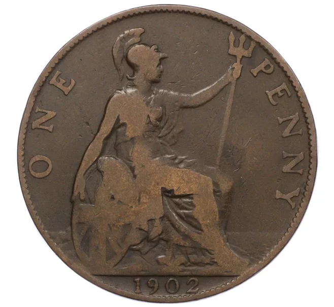 Монета 1 пенни 1902 года Великобритания (Артикул K12-20485)