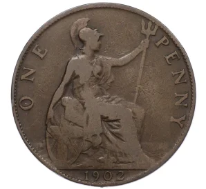 1 пенни 1902 года Великобритания