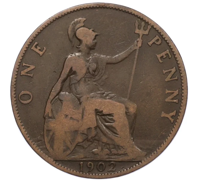 Монета 1 пенни 1902 года Великобритания (Артикул K12-20488)