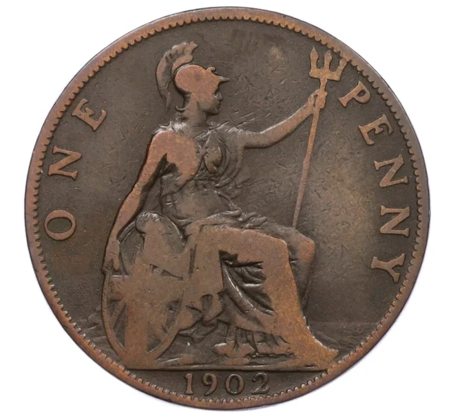 Монета 1 пенни 1902 года Великобритания (Артикул K12-20489)