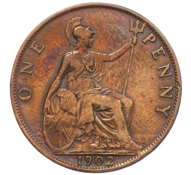 Монета 1 пенни 1902 года Великобритания (Артикул K12-20490)