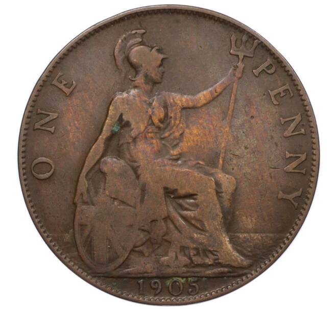 Монета 1 пенни 1905 года Великобритания (Артикул K12-20496)