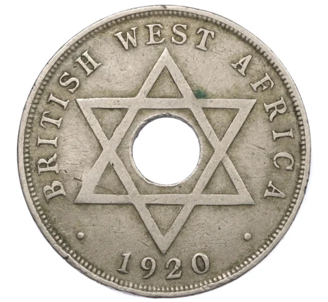 Монета 1 пенни 1920 года Британская Западная Африка (Артикул K12-20499)