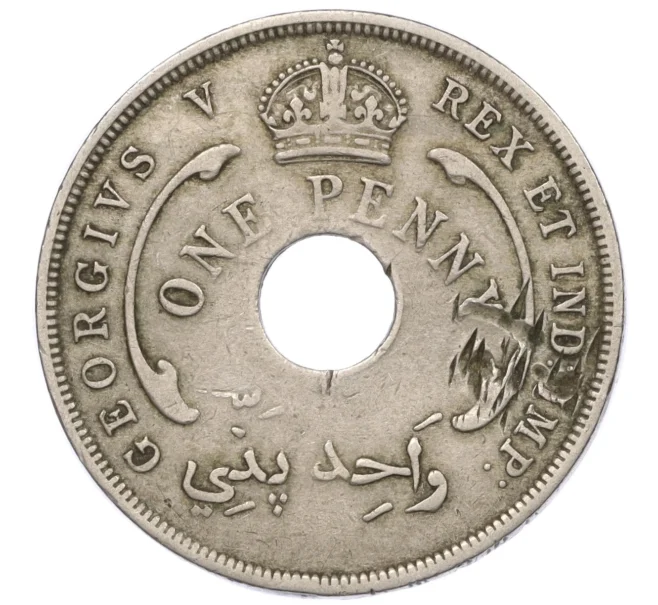 Монета 1 пенни 1920 года Британская Западная Африка (Артикул K12-20499)