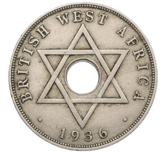 Монета 1 пенни 1936 года Британская Западная Африка (Георг V) (Артикул K12-20500)