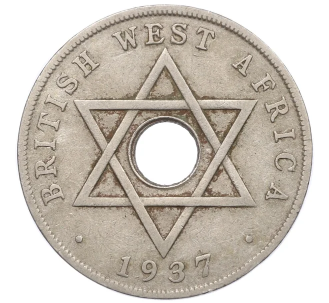 Монета 1 пенни 1937 года KN Британская Западная Африка (Артикул K12-20504)