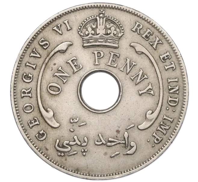 Монета 1 пенни 1942 года Британская Западная Африка (Артикул K12-20508)