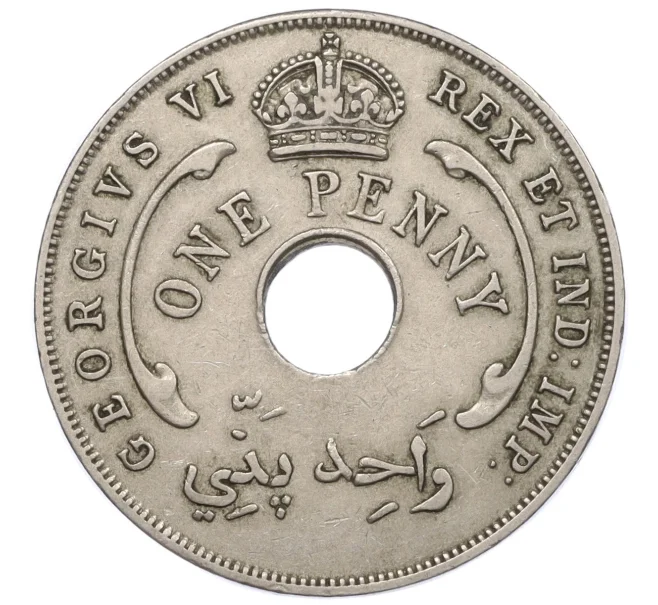 Монета 1 пенни 1942 года Британская Западная Африка (Артикул K12-20511)
