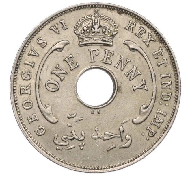 Монета 1 пенни 1945 года KN Британская Западная Африка (Артикул K12-20512)