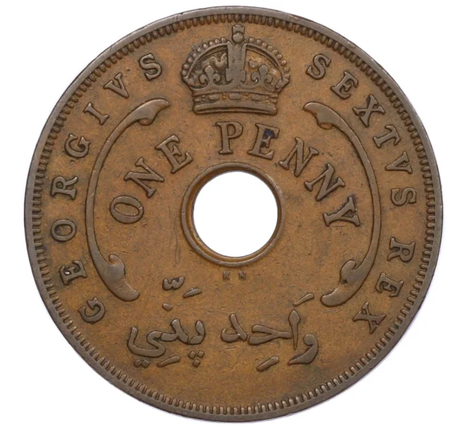 Монета 1 пенни 1952 года KN Британская Западная Африка (Артикул K12-20516)